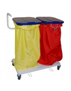 Chariot porte sacs acier avec couvercle ABS